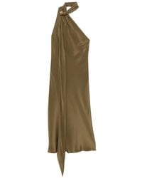Max Mara - Evasto One-Shoulder Hardware-Detail Silk Midi Dress - Lyst