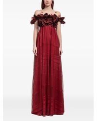 Gemy Maalouf - Off-Shoulder Flower-Detail Maxi Dress - Lyst