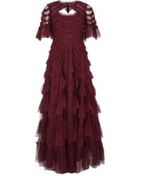 Needle & Thread - Robe Longue Aviana À Manches Courtes - Lyst