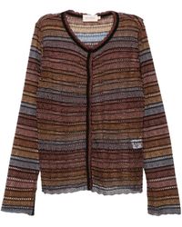 Cecilia Prado - Striped Pointelle-Knit Cardigan - Lyst