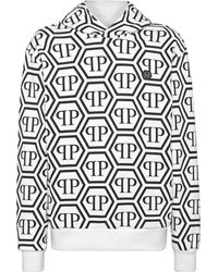 Philipp Plein - Monogram-pattern Jersey Hoodie - Lyst