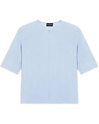 Giorgio Armani - Zip-Fastening Short-Sleeve Blouse - Lyst