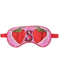Jessica Russell Flint Antifaz S For Strawberries de seda - Rojo