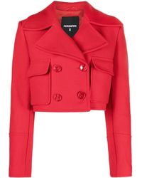 Patrizia Pepe - Double-breasted Cropped Jacket - Lyst