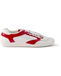 Prada - Speedrock Patent Leather And Mesh Fabric Sneakers - Lyst
