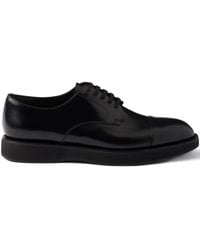 Prada - Brushed Leather Lace-Up Shoes - Lyst