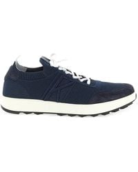 Kiton - Knitted Suede-Panel Sneakers - Lyst