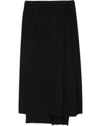 Yohji Yamamoto - Asymmetric Wool Skirt - Lyst
