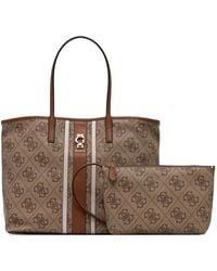 Guess - Erenia Monogram Stripe Tote Bag - Lyst