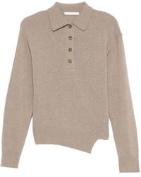 3311 - Button-Placket Asymmetric Knitted Top - Lyst