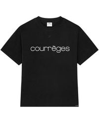 Courreges - Logo-Print Oversized T-Shirt - Lyst