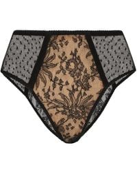 Dolce & Gabbana - High-Waisted Plumetis Lace Panties - Lyst