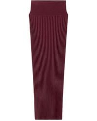 Lanvin - Ribbed Elasticated-Waistband Midi Skirt - Lyst