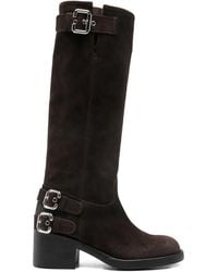Chloé - Kniehohe Stiefel mit Schnalle - Lyst