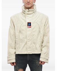 Off-White c/o Virgil Abloh - Hands Off Embroidered Ribbed-Velour Jacket - Lyst