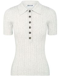 Anna Quan - Zora Ribbed-knit Cotton Polo Top - Lyst