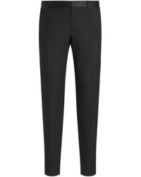 Dolce & Gabbana - Gestreepte Wollen Broek Met Jacquard - Lyst