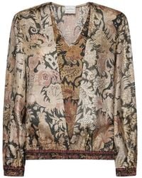 Pierre Louis Mascia - Aloe Floral-Print Silk Blouse - Lyst