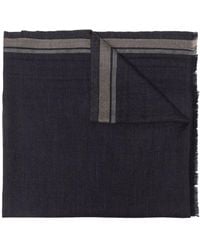 Brunello Cucinelli - Stripe Detailing Frayed Scarf - Lyst