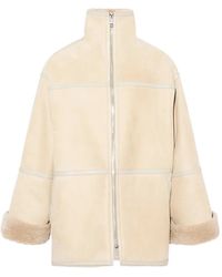 Yves Salomon - Suede-Shearling Panelled Coat - Lyst