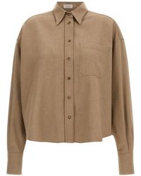 Brunello Cucinelli - Sparkling No-Fade Denim Shirt With Shiny Collar - Lyst