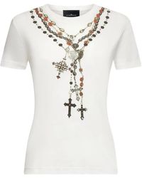 John Richmond - Rosary-Cross Printed T-Shirt - Lyst