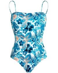 Vilebrequin - Facette Floral-Print Bustier One-Piece Swimsuit - Lyst