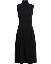 Another Tomorrow - Roll-neck Flared Midi Dress - Lyst