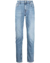 7 For All Mankind - Halbhohe Straight-Leg-Jeans - Lyst