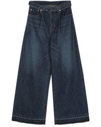 Sacai - Belted Wide Jeans - Lyst