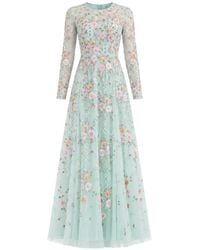 Needle & Thread - Vestido De Fiesta Garden Rose De Manga Larga - Lyst