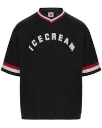 ICECREAM - College Logo-Print Striped-Trim T-Shirt - Lyst