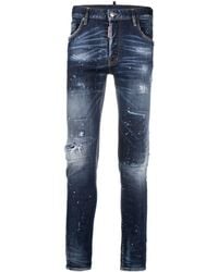 DSquared² - Schmale Jeans im Distressed-Look - Lyst