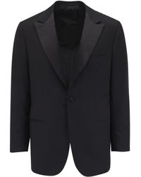 Kiton - Blazer Met Satijnen Afwerking - Lyst