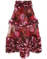 Zimmermann - Midi Luna Ruffled Silk Skirt - Lyst