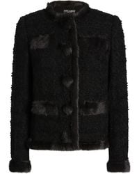 Dolce & Gabbana - Single-Breasted Tweed Jacket - Lyst