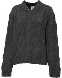 Allude - Cable-Knit V-Neck Sweater - Lyst