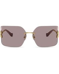 Miu Miu - Miu Mu 54ys Square-frame Metal Sunglasses - Lyst