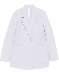 Manuel Ritz - Striped Double-Breasted Jacket - Lyst