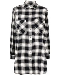 DIESEL - Checked Cotton Shirt Dress - Lyst