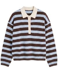 Chinti & Parker - Striped Merino-Wool Polo Top - Lyst