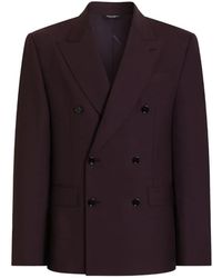 Dolce & Gabbana - Sicilia Light Double-Breasted Wool Jacket - Lyst