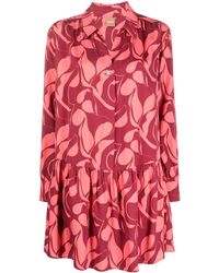 BOSS - ショートスリーブ シャツドレス - Lyst