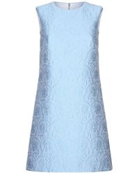 Dolce & Gabbana - Short Floral Quilted Jacquard A-Line Dress - Lyst