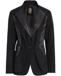High - Zig-Zag Panelled Contrast-Lapel Blazer - Lyst