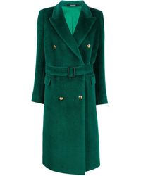 Tagliatore - Belted Double-breasted Coat - Lyst