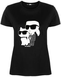 KARL LAGERFELD - Ikon Karl & Choupette T-Shirt - Lyst