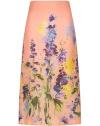 Silvia Tcherassi - Atira Floral-print Linen Skirt - Lyst