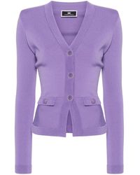 Elisabetta Franchi - Fitted Knitted Cardigan - Lyst