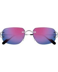 Cartier - Rimless Rectangle-Frame Sunglasses - Lyst